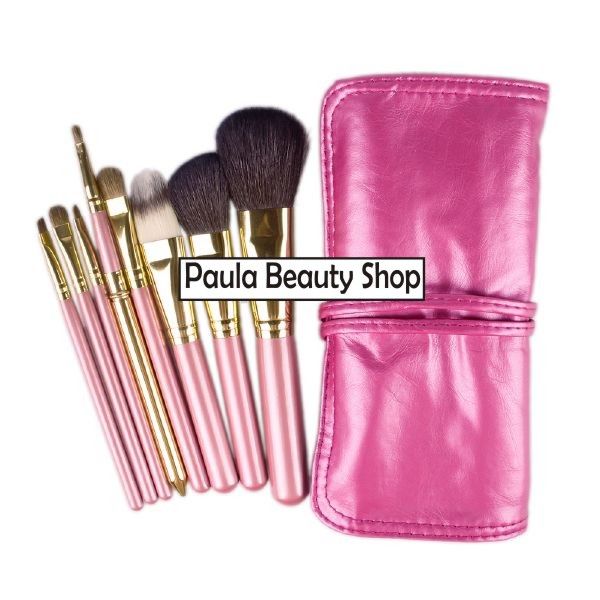 Kit de 8 Pincéis Rosa com Case Pink - Sob Encomenda